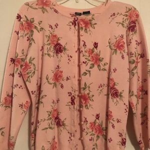 Pink Floral Cardigan
